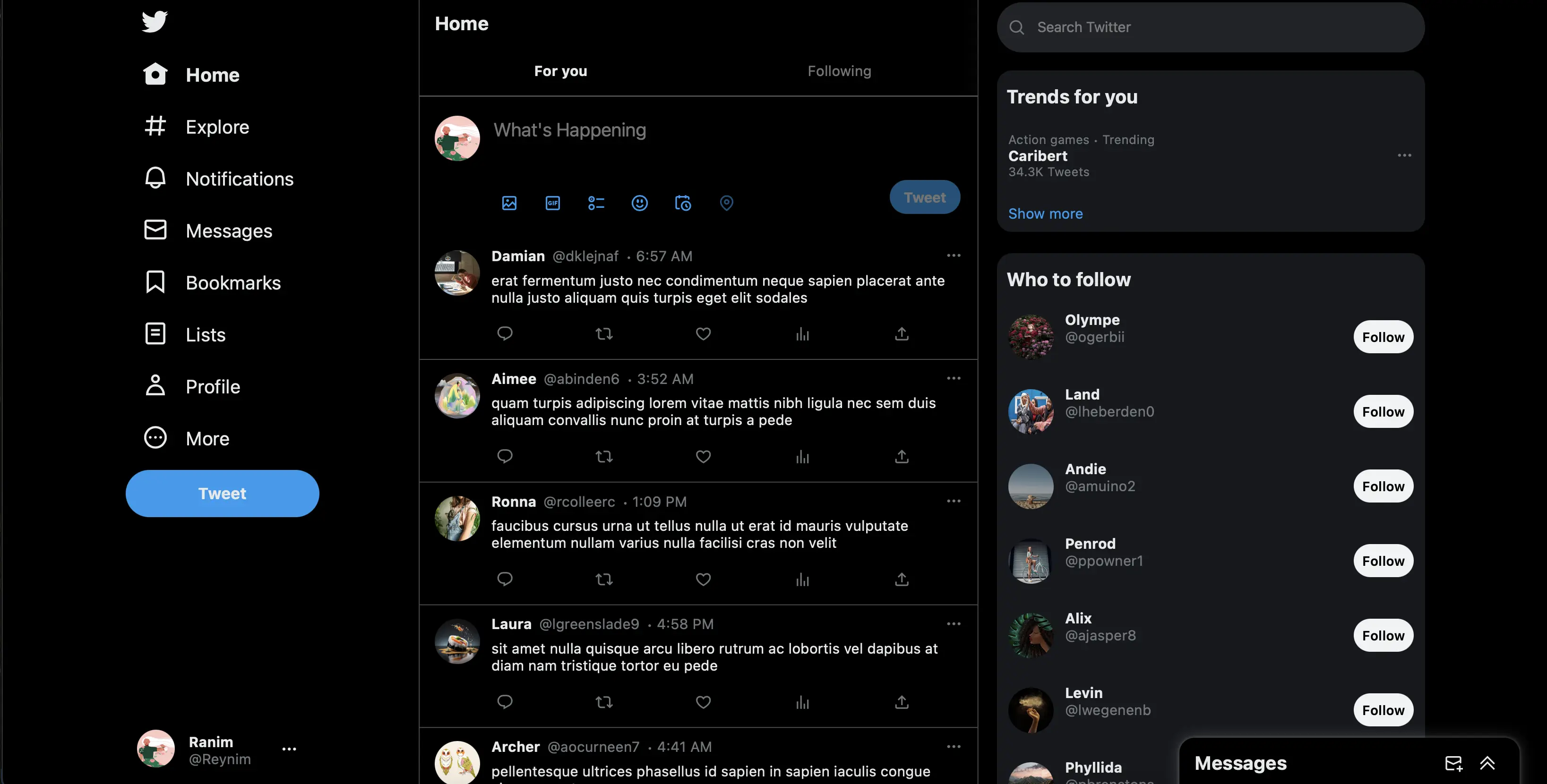 Desktop screenshot 1 from Recreated Twitter