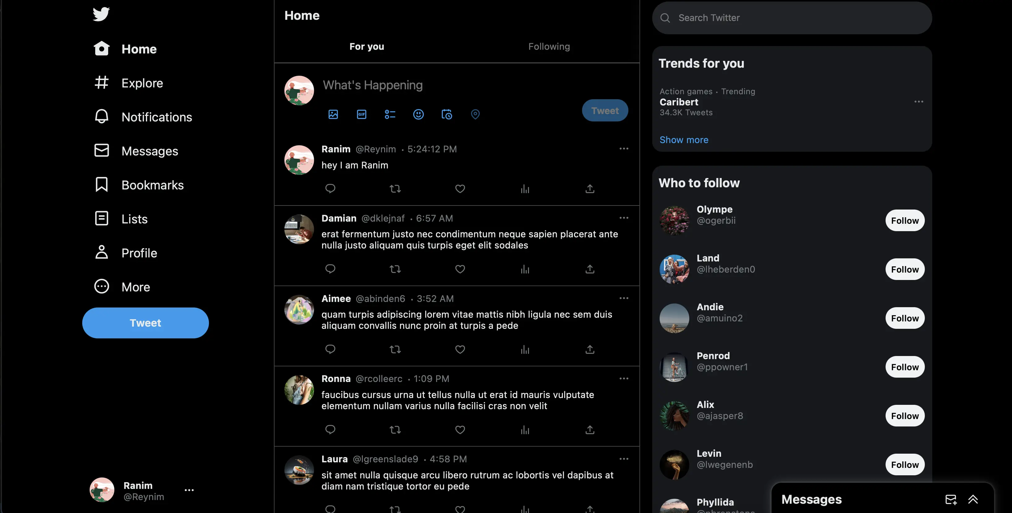 Desktop screenshot 3 from Recreated Twitter